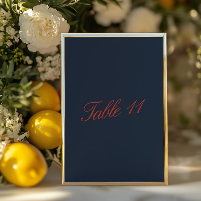  Elegant Red & Deep Blue Table Number (Elegant Red & Deep Blue Table Number)