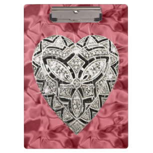 Elegant Red Designer Heart Clipboard