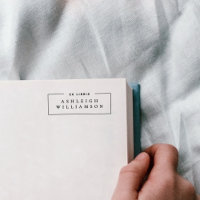 Elegant Red Ex Libris Custom Name Bookplate