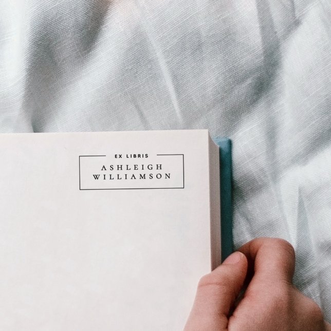 Elegant Red Ex Libris Custom Name Bookplate Self-inking Stamp (Creator Uploaded)