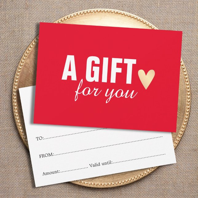 Elegant Red Faux Gold Heart Beauty Salon (Creator Uploaded)