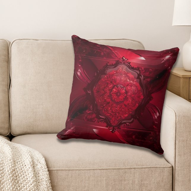 Elegant Red Floral Cushion (Creator Uploaded)
