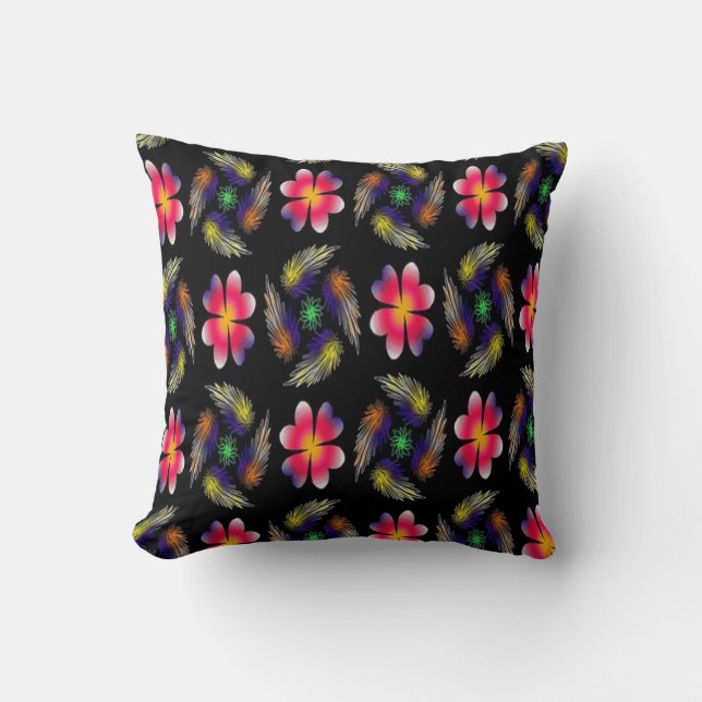 Elegant Red Floral Cushion Throw (Front)
