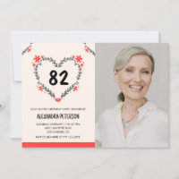 Elegant Red Floral Heart for her 82nd birthday