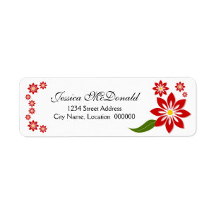 Elegant Red Floral Labels