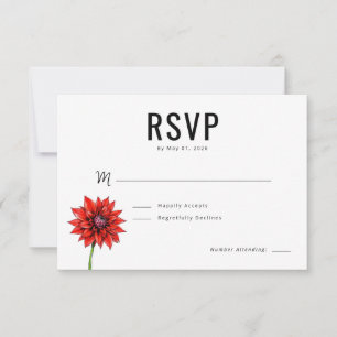 Elegant Red Floral RSVP Card