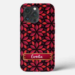Elegant Red Floral Seamless Pattern  iPhone 13 Pro Case