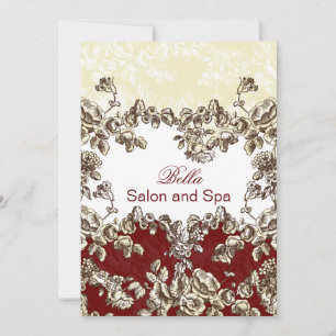 elegant red flourish Business Thank You Cards