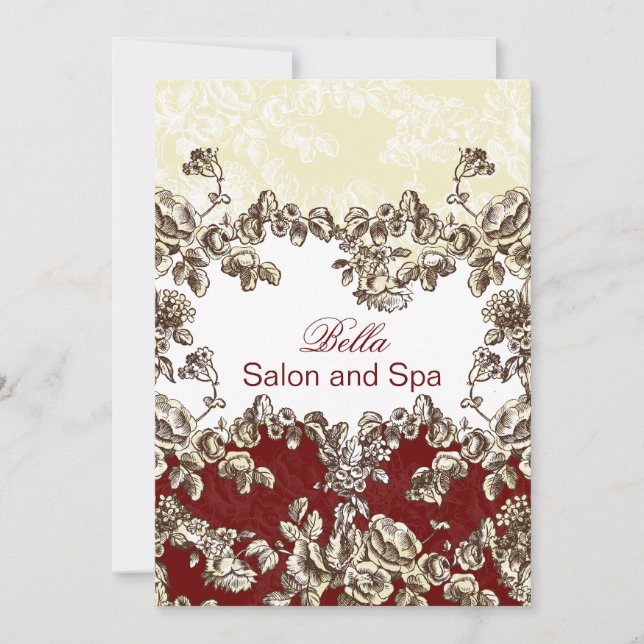 elegant red flourish Business Thank You Cards (Front)