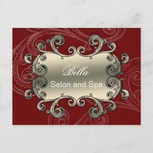 elegant red flourish business ThankYou Cards