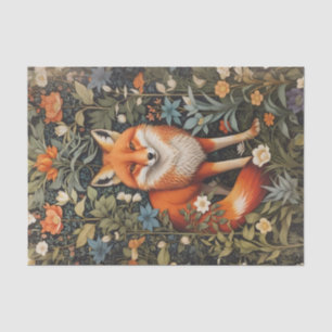 Elegant Red Fox Botanical Forest Tissue Paper