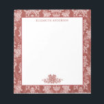 Elegant Red French Vintage Toile  Notepad<br><div class="desc">An elegant vintage toile pattern decorates this note pad. Personalise them with your name,  So pretty for Christmas,  or any occasion. Designed for you by Blackberry Boulevard.</div>