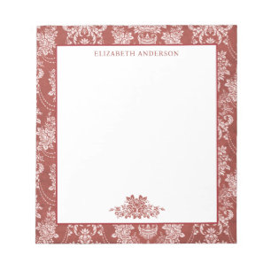 Elegant Red French Vintage Toile  Notepad