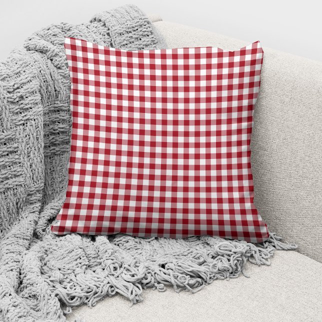 Elegant Red Gingham Checks Pattern Cushion (Creator Uploaded)