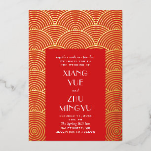 Elegant red gold asian wedding. Classic chinese 