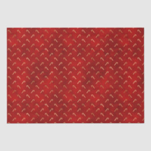 Elegant red gold cute candy cane pattern Christmas Tissue Paper