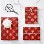 Elegant red gold foil snowflakes pattern Christmas Wrapping Paper Sheet<br><div class="desc">Elegant dark red and gold foil snowflakes pattern festive Christmas gift Wrapping Paper Sheets.
Great for Christmas and the holiday season.</div>