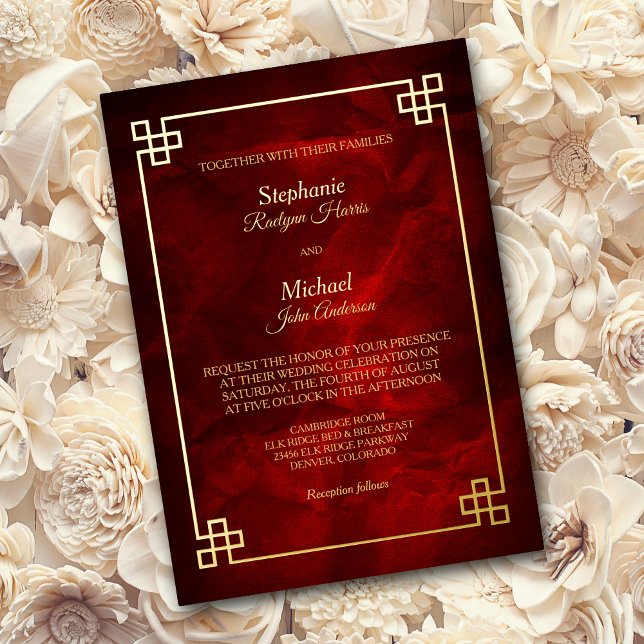 Elegant Red Gold Frame Wedding (Creator Uploaded)