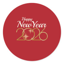 Elegant Red & Gold Happy New Year 2026 Roll of Lab
