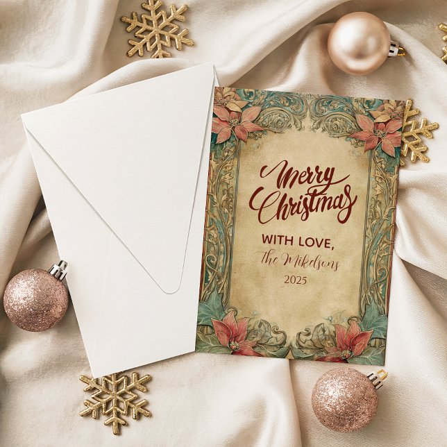 Elegant Red Gold Holiday Party Card (Creator Uploaded)
