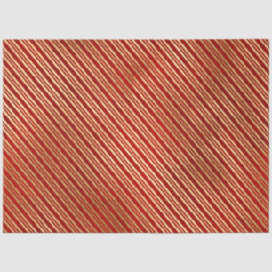 Elegant Red Gold Stripes Christmas Tissue Paper