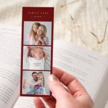 Elegant Red & Gold Text l Family Photo Collage