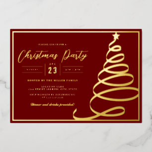 Elegant Red Gold Tree Christmas Party