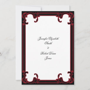 Elegant Red Gothic Frame Wedding Invitation