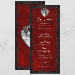 Elegant red Gothic Wedding Menu