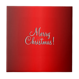 Elegant Red Gradient w Text of Choice Ceramic Tile