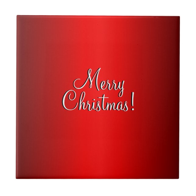 Elegant Red Gradient w Text of Choice Ceramic Tile (Front)