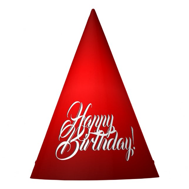 Elegant Red Gradient w Text of Choice Party Hat (Front)