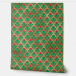 Elegant Red Green Gold Art Deco Vintage Pattern Wallpaper<br><div class="desc">Elegant Red Green Gold Art Deco Vintage Pattern Wallpaper features a chic elegant art deco pattern in red,  green and gold. Perfect for home decor,  office decor,  event decor and party decor. Created by Evco Studio www.zazzle.com/store/evcostudio</div>