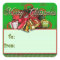Elegant Red Green Gold Christmas Gift Tag Stickers