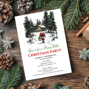 Elegant Red Green Holiday Scene Christmas Invite