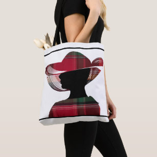 Elegant Red Green Patterned Tote Bag