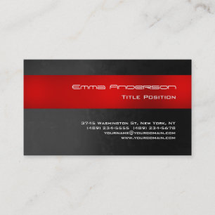 Elegant Red Grey Modern Impressive Trendy Business Card