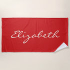 Elegant Red Handwritten Script Name    