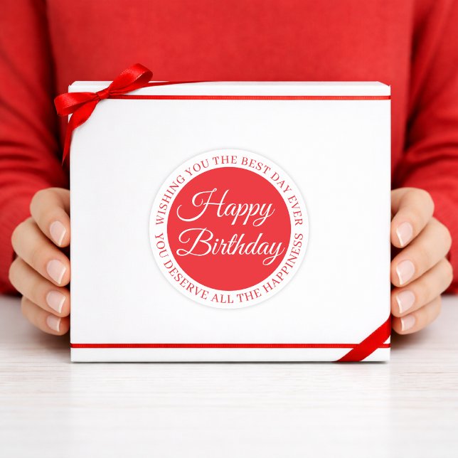 Elegant Red “Happy Birthday” Sticker (Creator Uploaded)