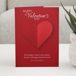 Elegant Red Heart Cheeky Valentine's Day Card