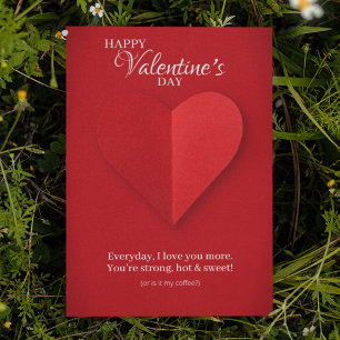 Elegant Red Heart Cheeky Valentine's Day Card