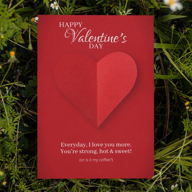 Elegant Red Heart Cheeky Valentine's Day Card (Creator Uploaded)
