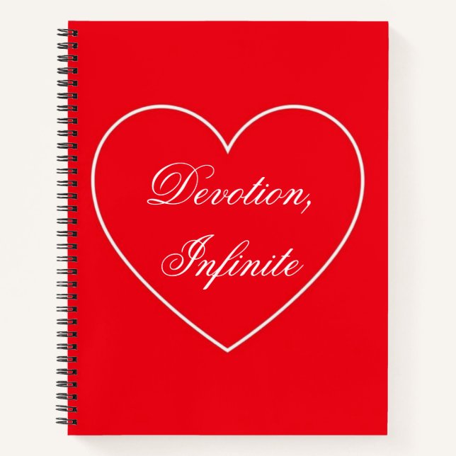 Elegant Red heart Spiral Notebook (Front)
