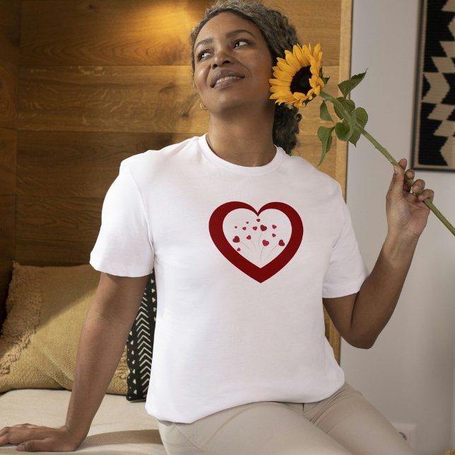Elegant Red Heart Valentine's Day Girlfriend Gift T-Shirt (Creator Uploaded)