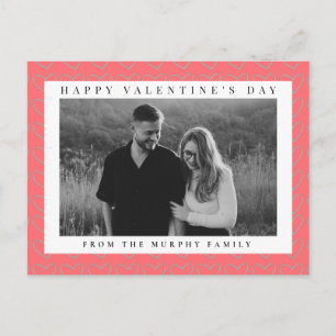 Elegant Red Hearts Happy Valentine's Day 1 Photo Holiday Postcard