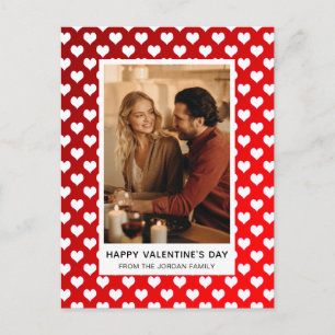 Elegant Red Hearts Happy Valentine's Day 1 Photo Holiday Postcard