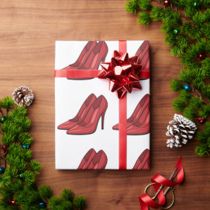 Elegant Red heel shoes Wrapping Paper