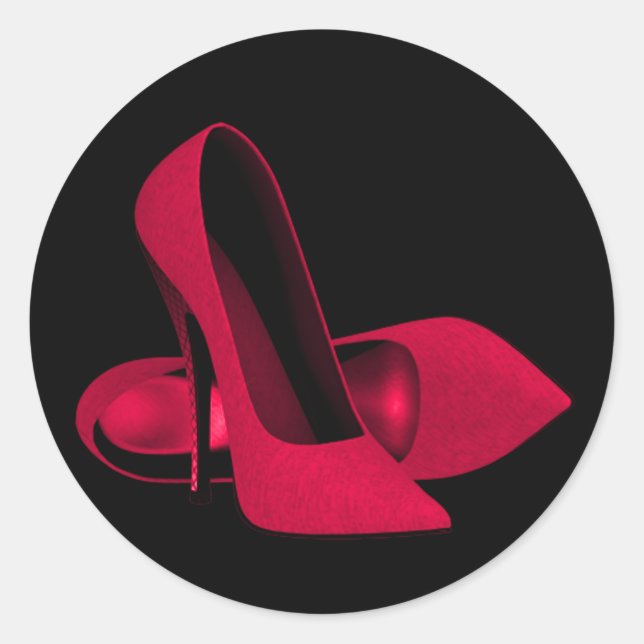 Elegant Red High Heel Shoe Stickers (Front)
