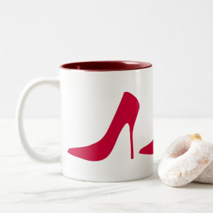 ELEGANT RED HIGH HEEL SHOES Two-Tone COFFEE MUG