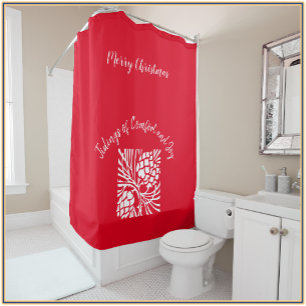 Elegant Red Holiday Season Shower Curtain